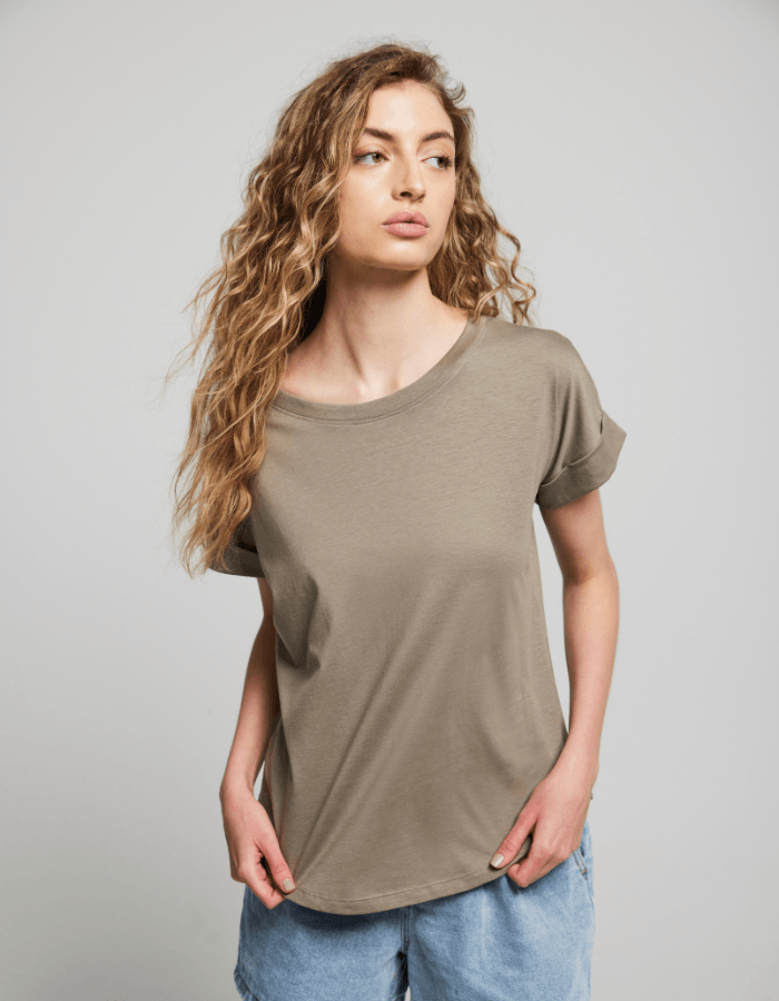 Basic Manga Verde Tencel Polera Mujer - Orgánico, biodegradable y compostable - Kumo Chile